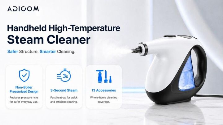As Steam Cleaner Recalls Put Burn Risks in Focus, Adicom Introduces Instant Heating Handheld Steam Cleaner With Non-Boiler Pressurized Structure