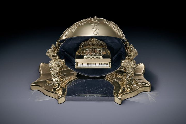 Grand piano hidden inside golden egg made for secret royal home