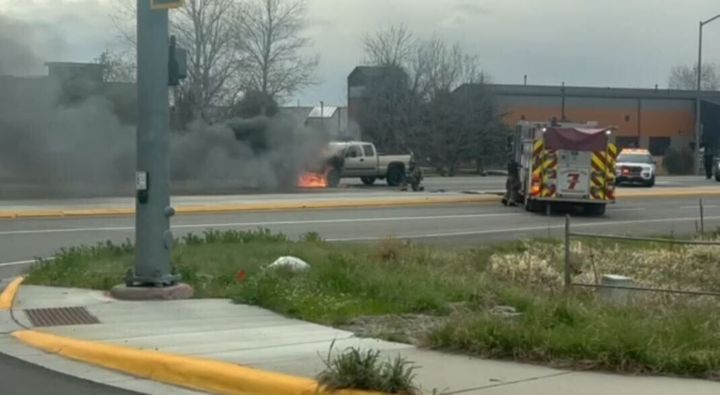Bozeman pickup fire at 19th Avenue and Burke