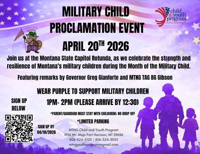 Military children to be honored at Montana State Capitol event April 20