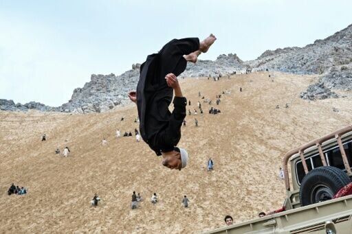 Steep mountainside offers respite for daring Afghans