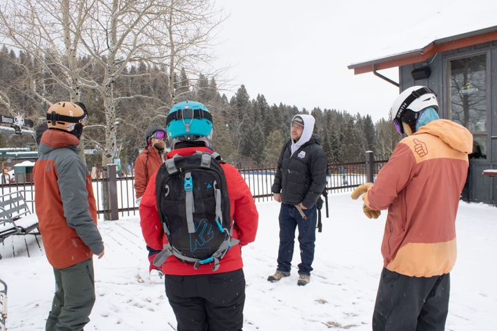 Skiing for connection with Friends On Hill