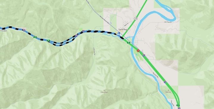 Multiple vehicle crash blocks right lane on I-90 near St. Regis
