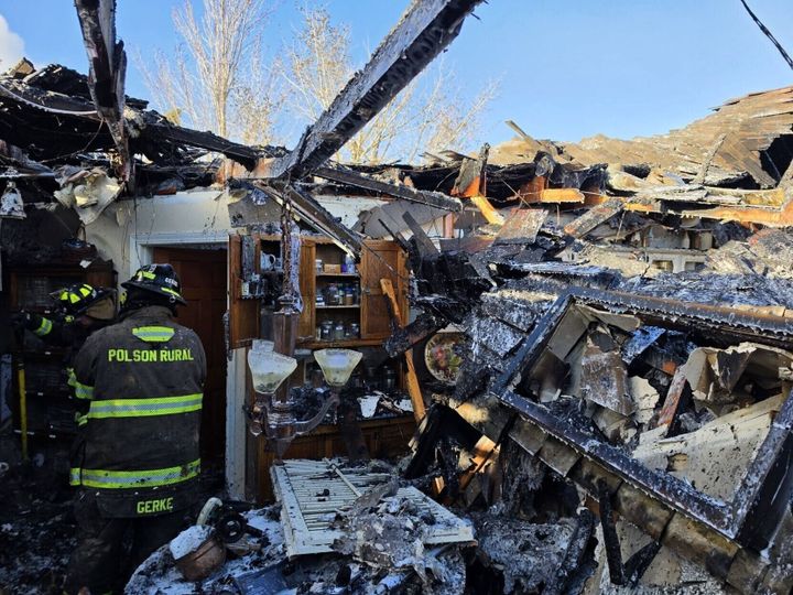 Crews battled fire north of Polson