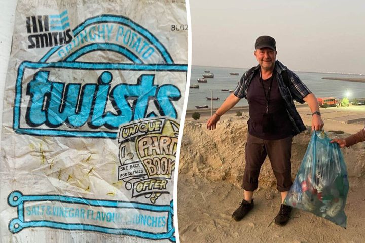 Litter picker discovers chips bag from 1976