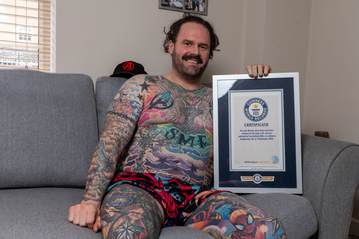 Man breaks world record for having most Marvel comic tattoos