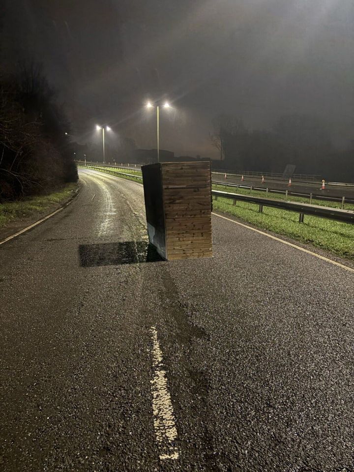 Fowl play? Cops finds abandoned chicken coop in road