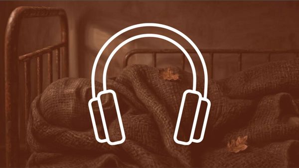 Titulný obrázok pre audioverziu deviatej epizódy hororovej novely Tanec s diablom, kde leží kričiaca postava prikrytá čiernou dekou.