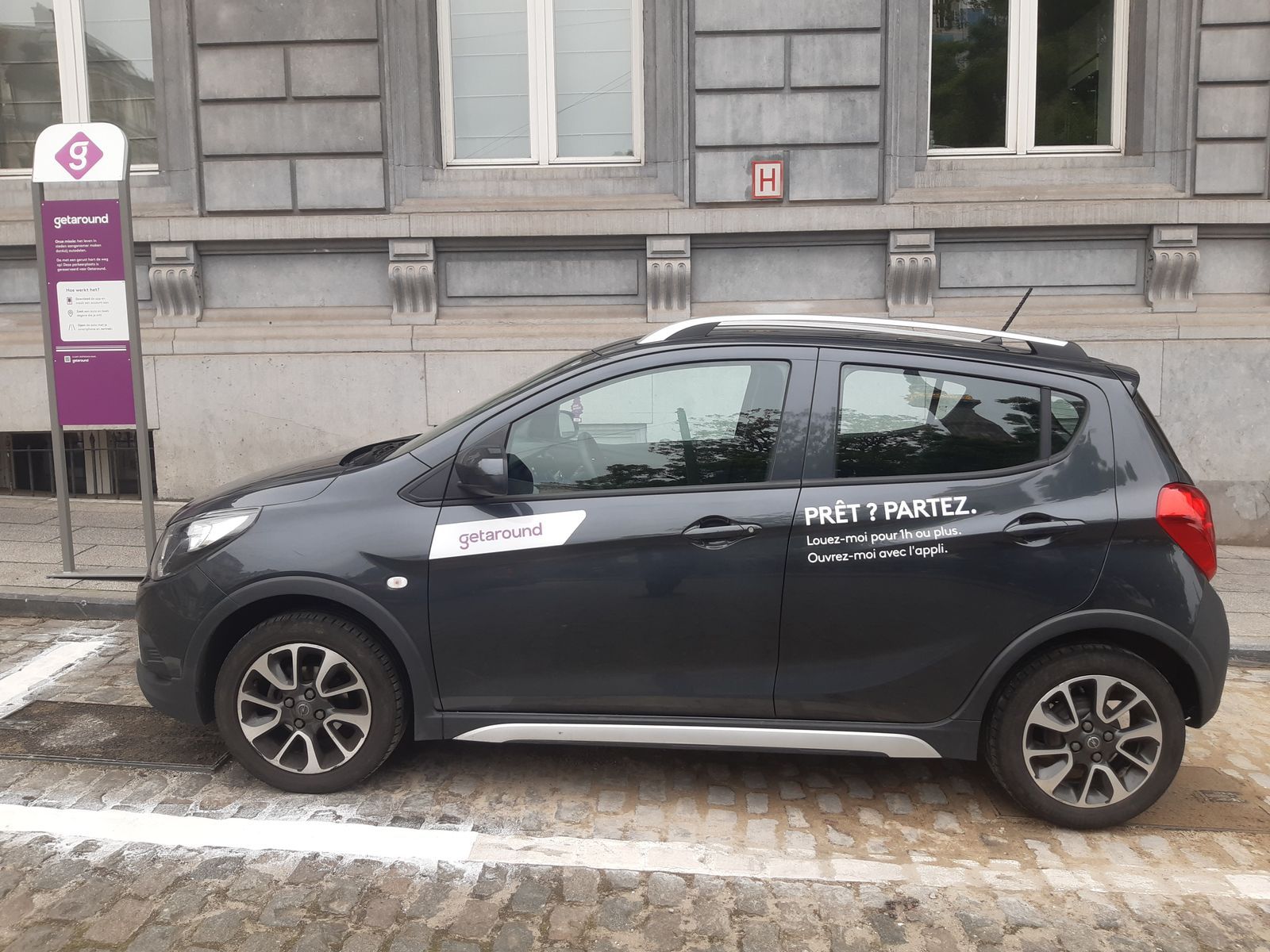 Un emplacement d'autopartage Getaround - ici à Bruxelles
