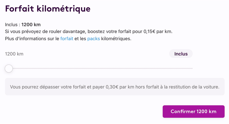 Prévoyez des kilomètres supplémentaires selon le trajet prévu