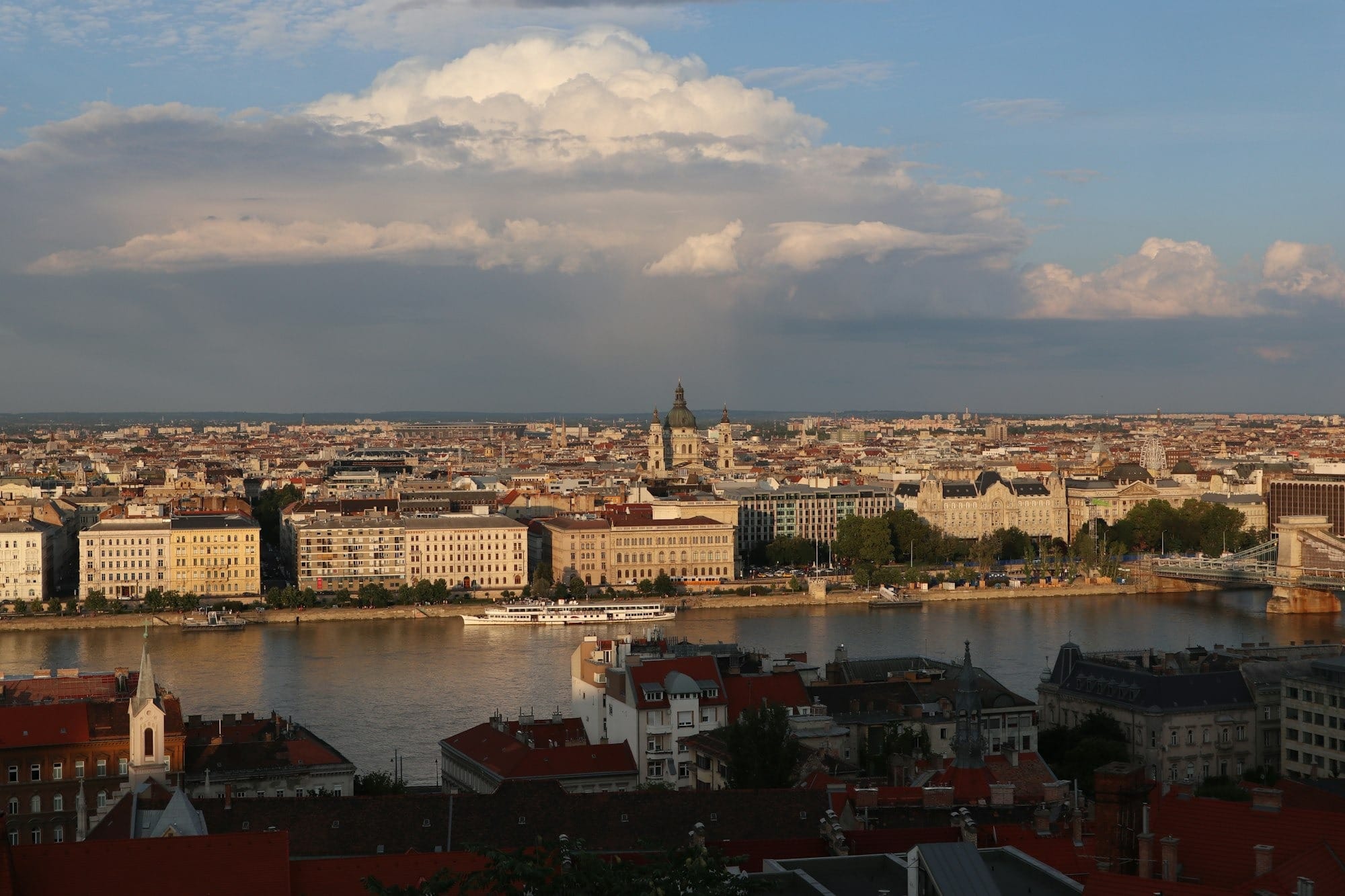 A view of a city with a river running through it