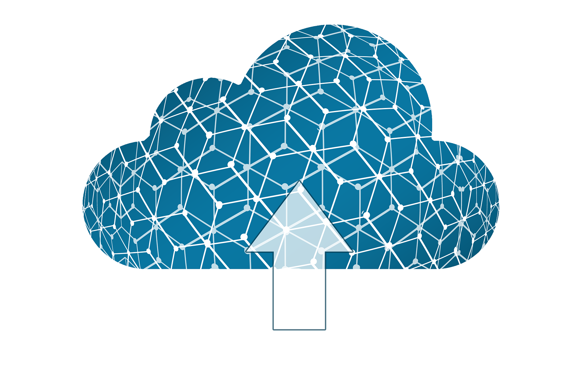 infographic with cloud icon and connections inside