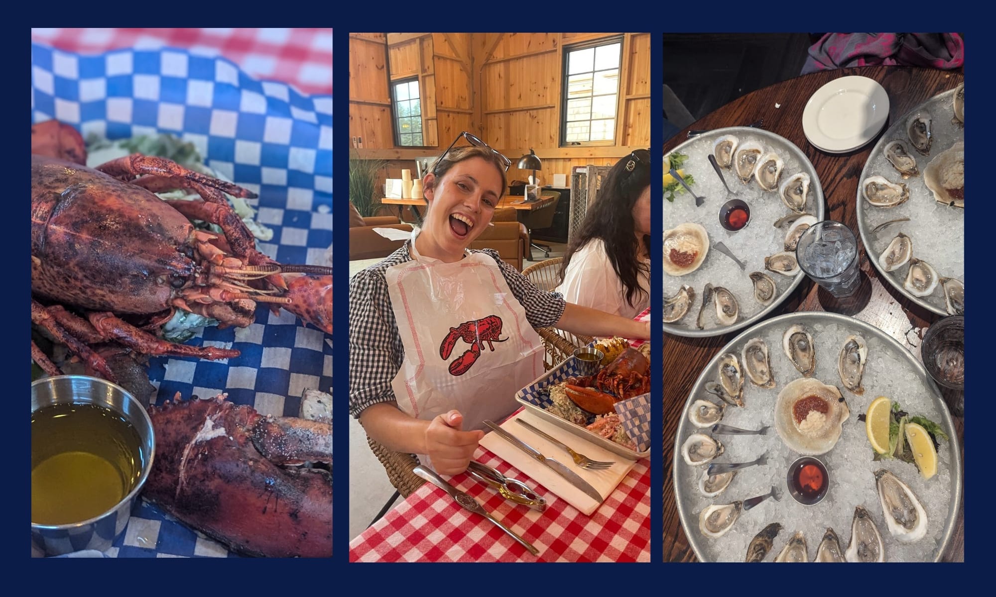 Lobster and other seafood like oysters are prominent in Nova Scotia.