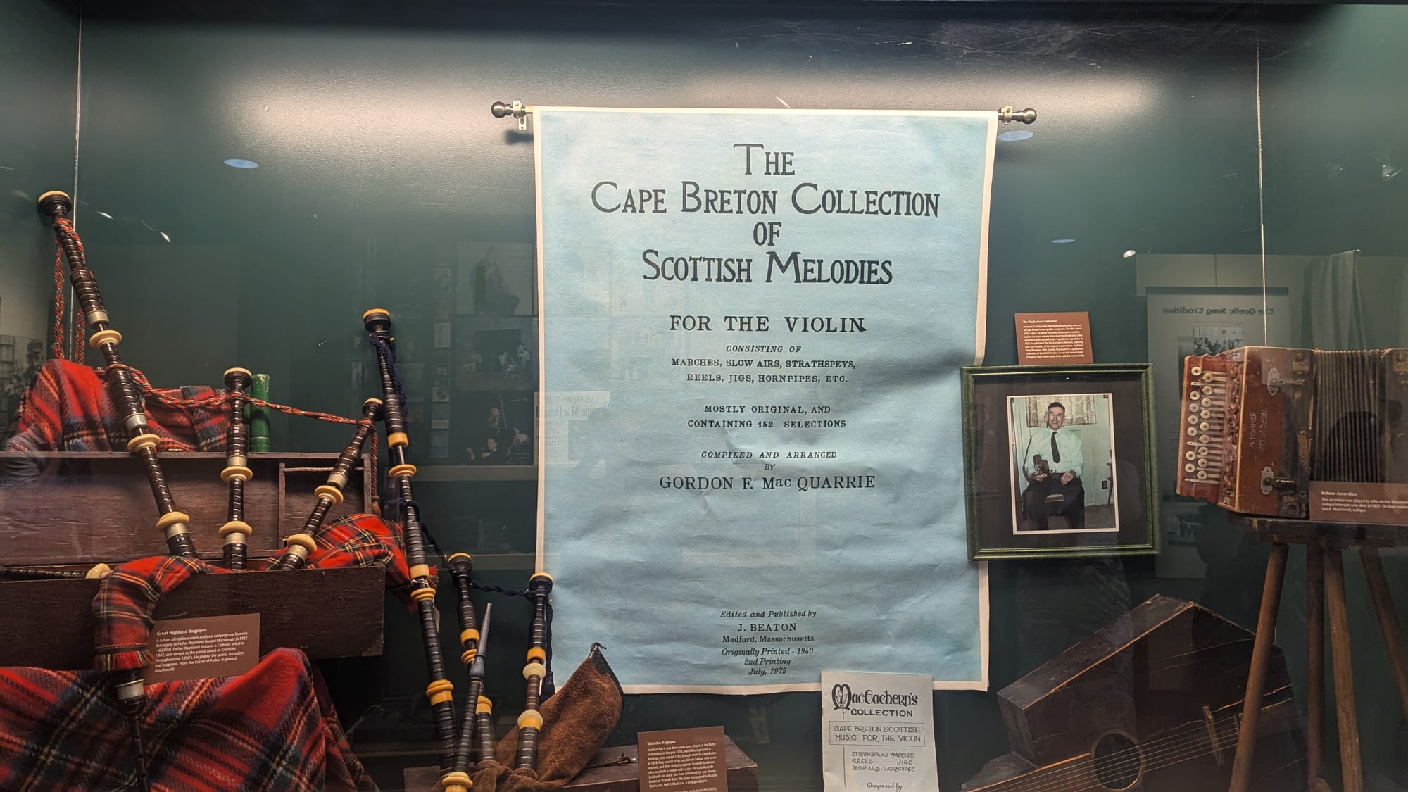 A display at the Celtic Music Interpretive Centre.