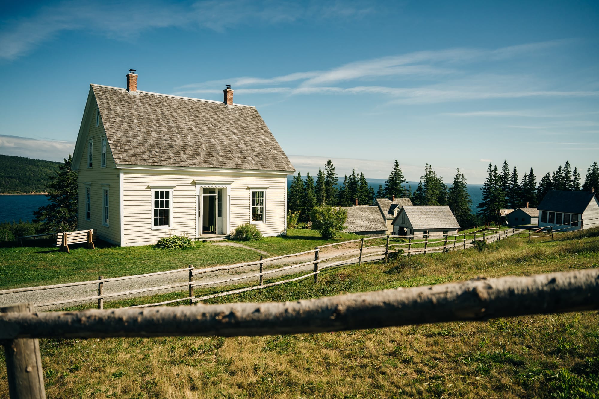A replica house at The Highland Village of Iona, a living history museum.