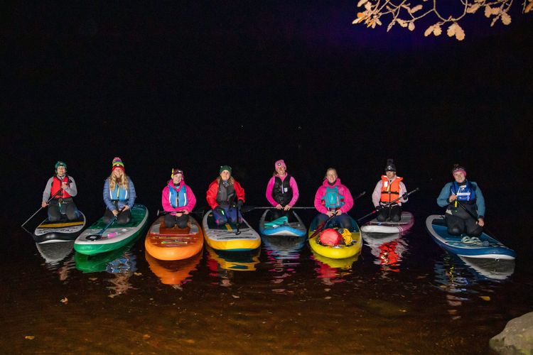 Night-time paddleboarding adventure on Loch Faskally