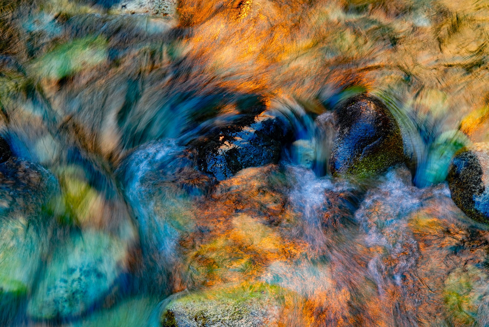 light on river