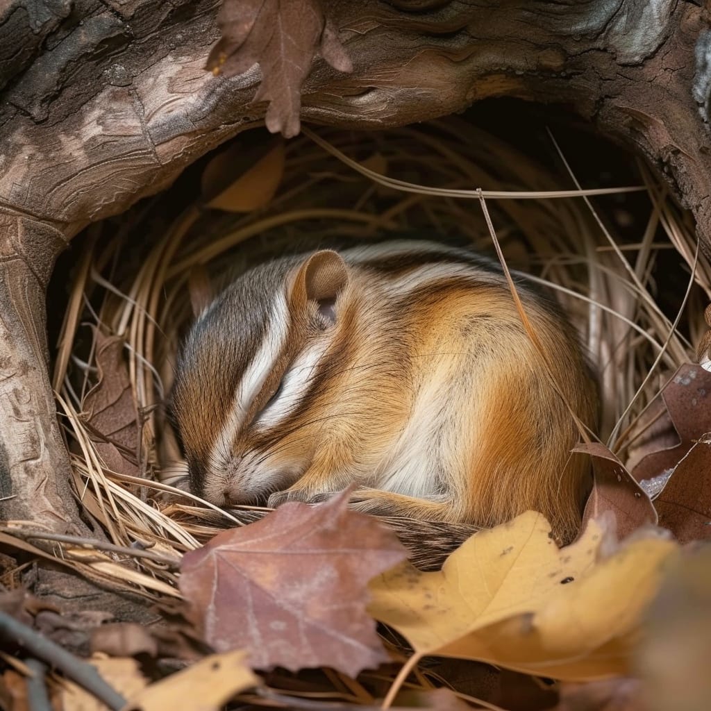 hibernating chipmunk