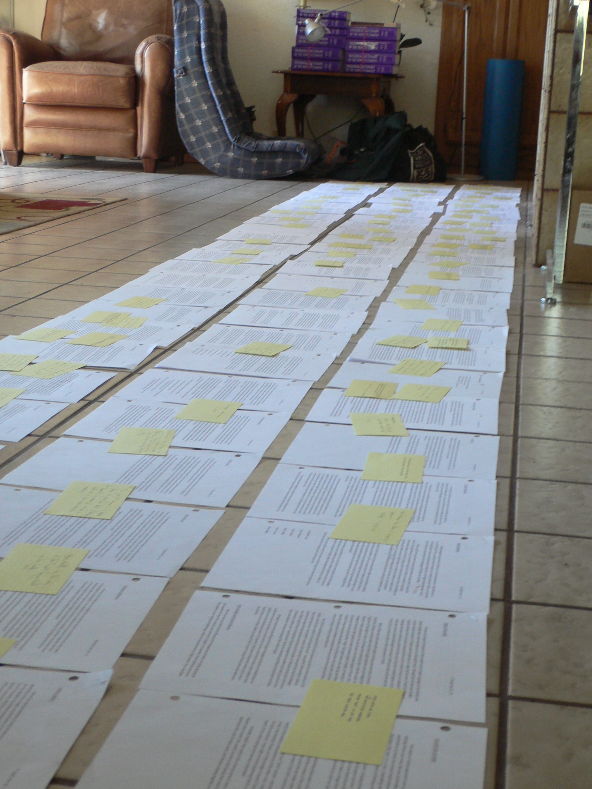 book manuscript on floor