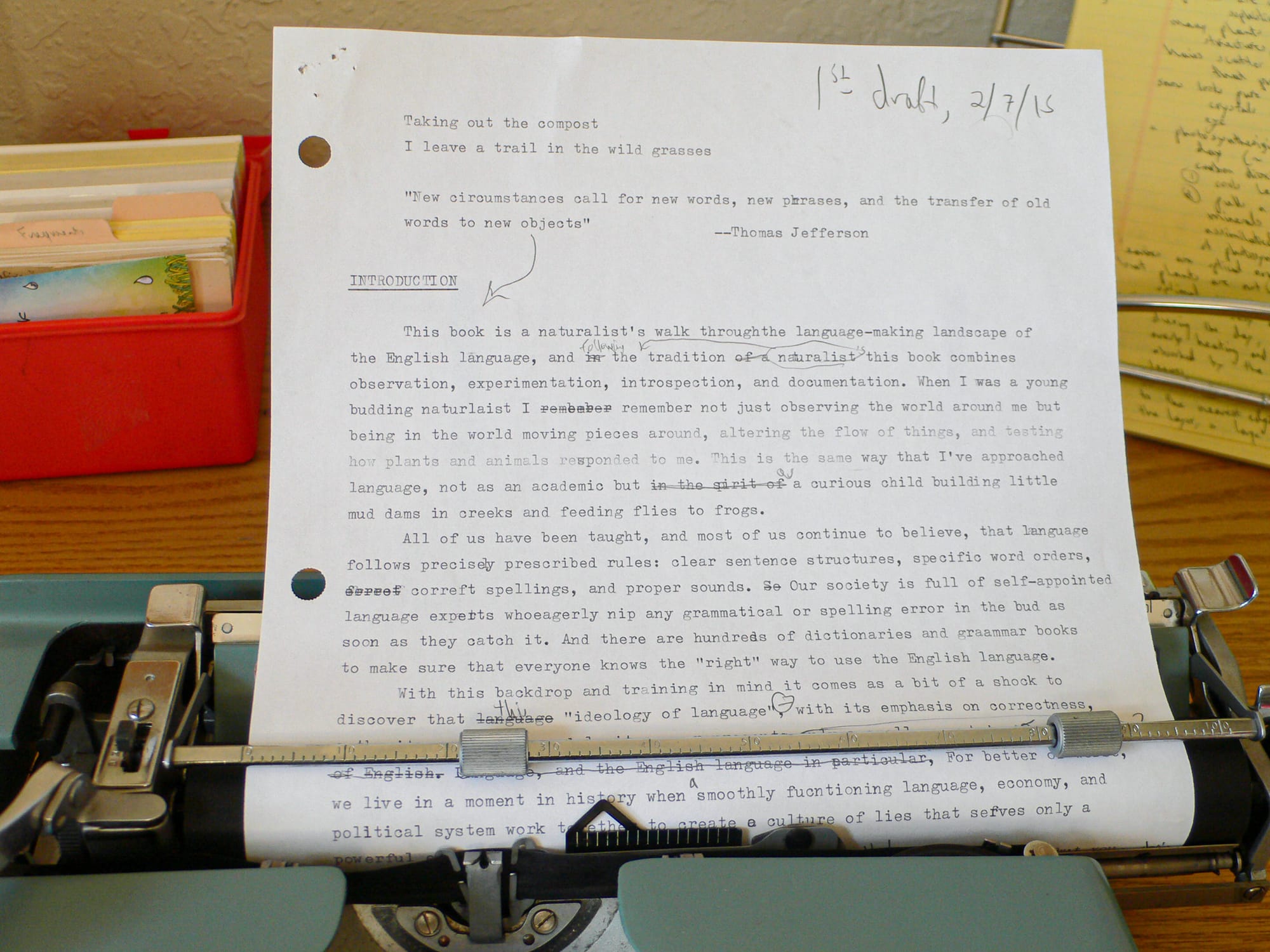 typed page from book
