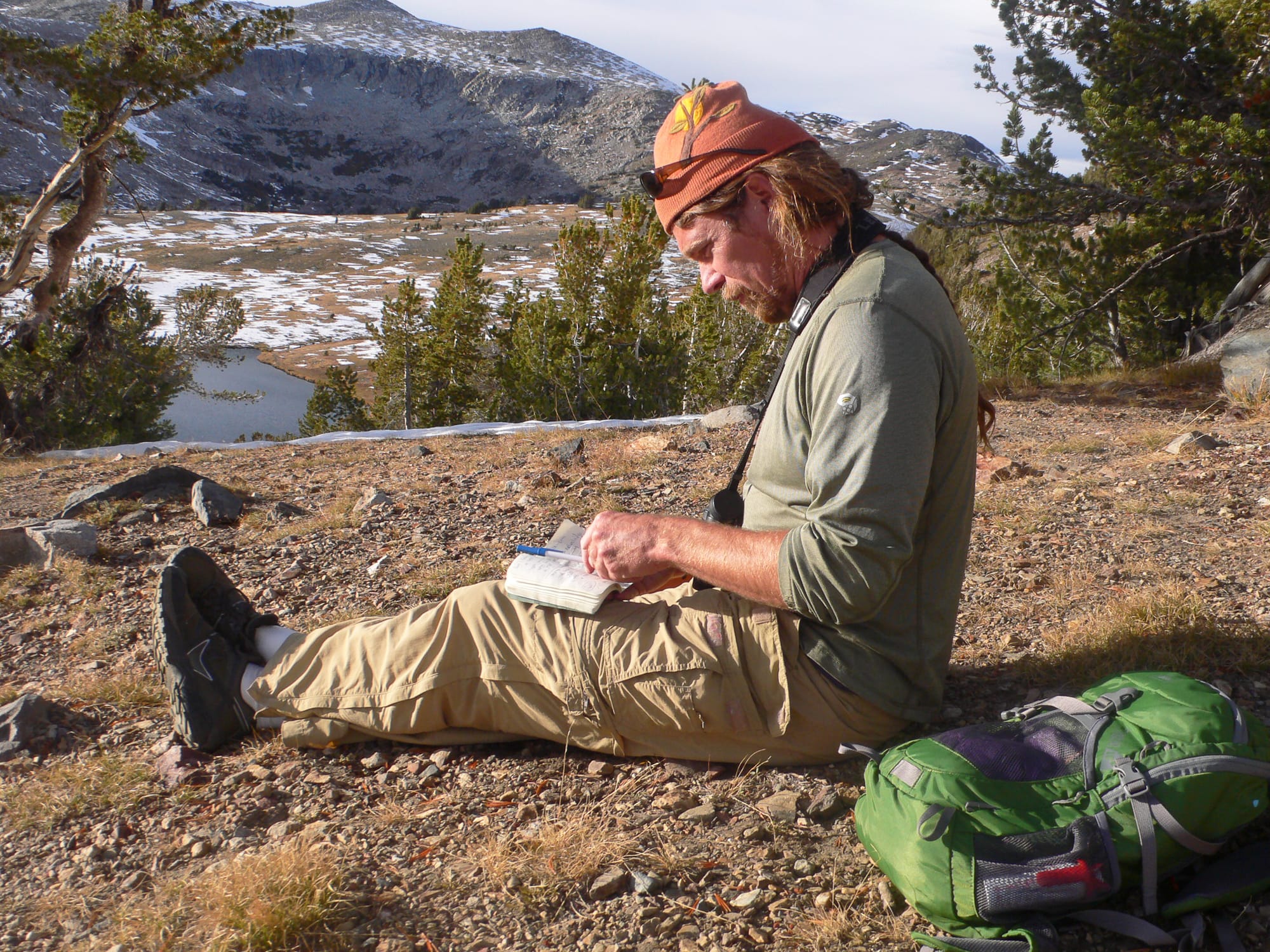 David Lukas with field notebook