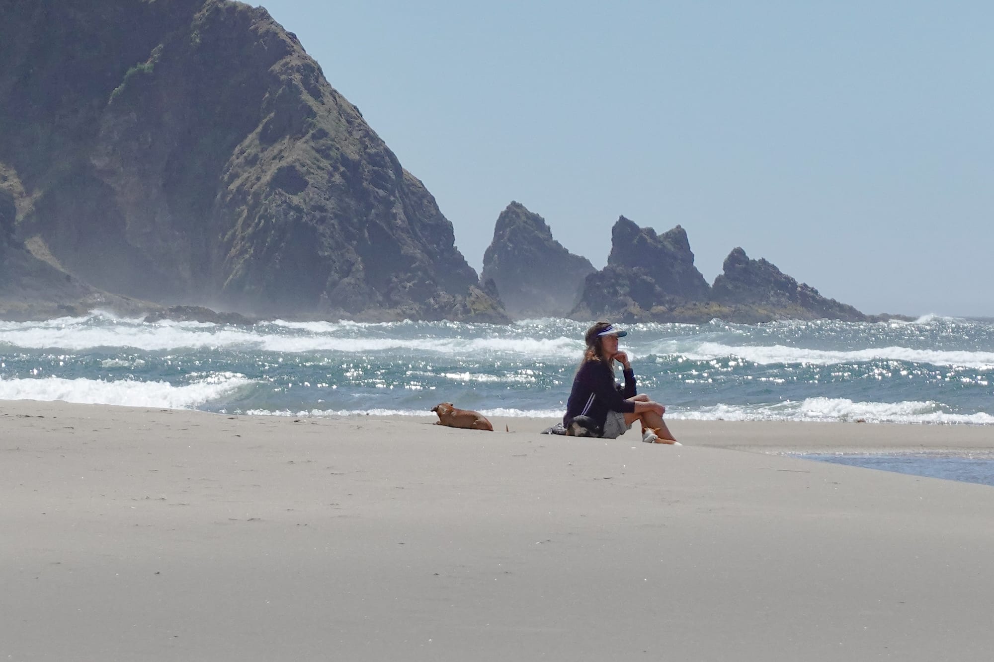 sitting by the ocean