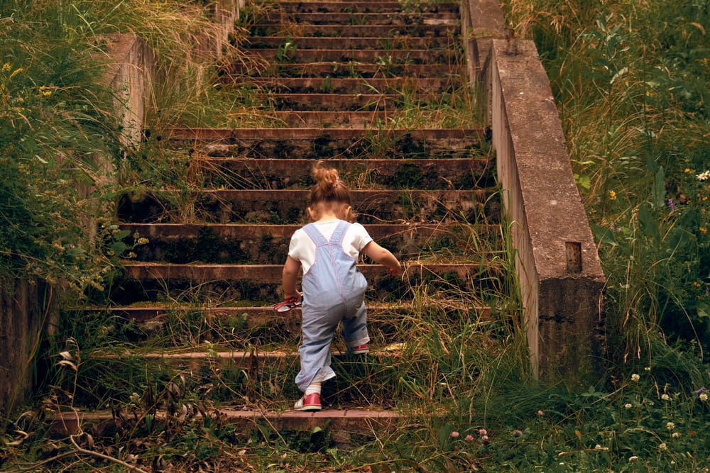 child climbing stairs