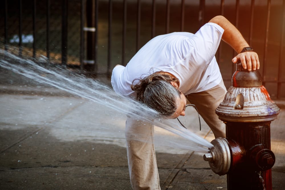drinking from a fire hydrant