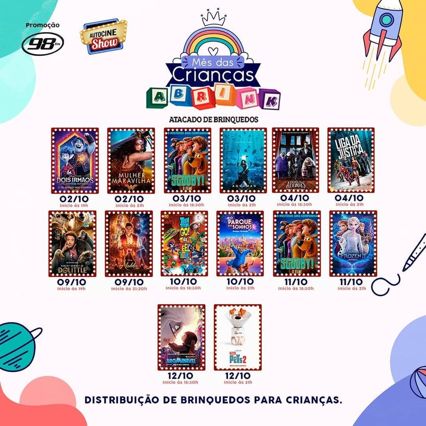 O dia das crianças do Autocine Show tem mais diversão