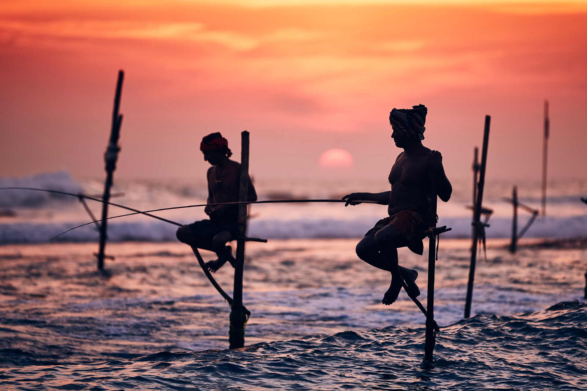 Stilt Fisherman in Koggala, Sri Lanka.