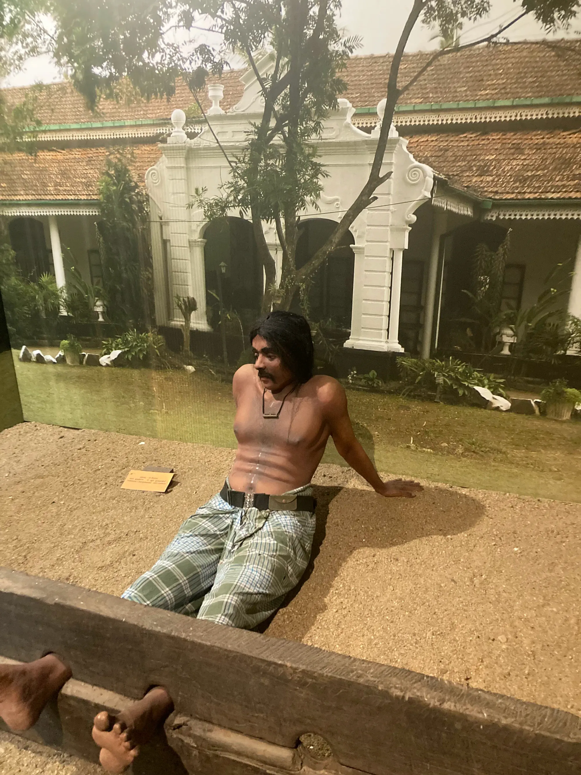 An ancient punishment device displayed at the Kandy National Museum, Sri Lanka