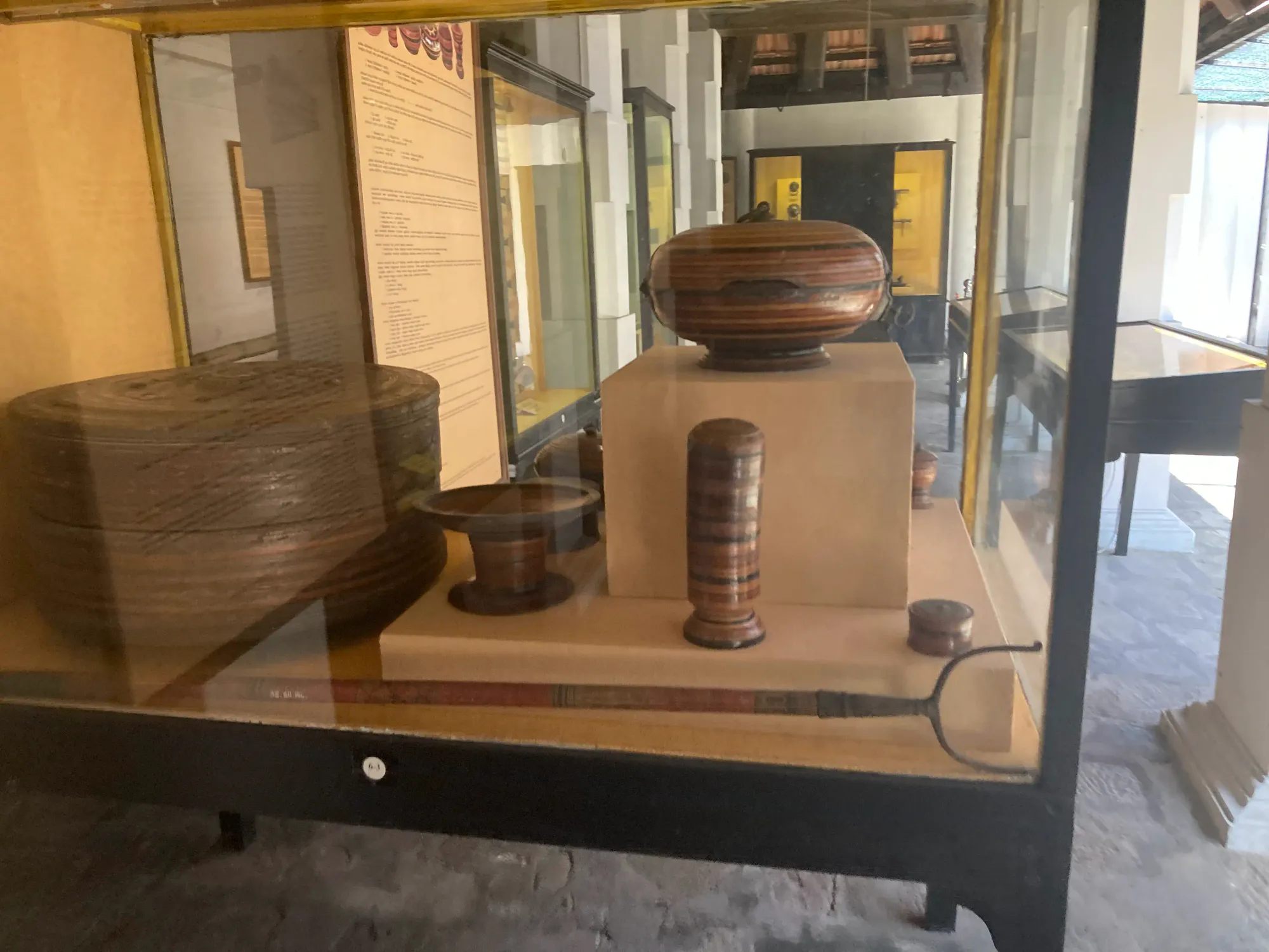 Pottery items shown at the Kandy National Museum, Sri Lanka