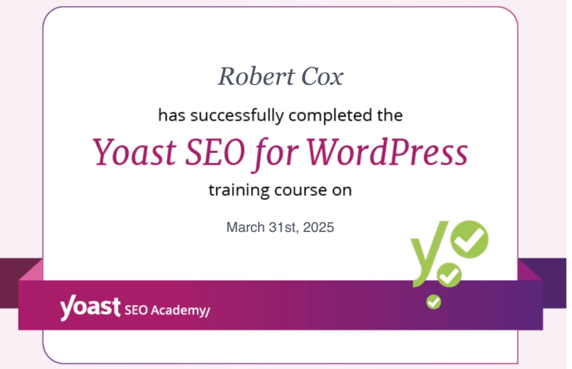 A certificate for SEO nerds