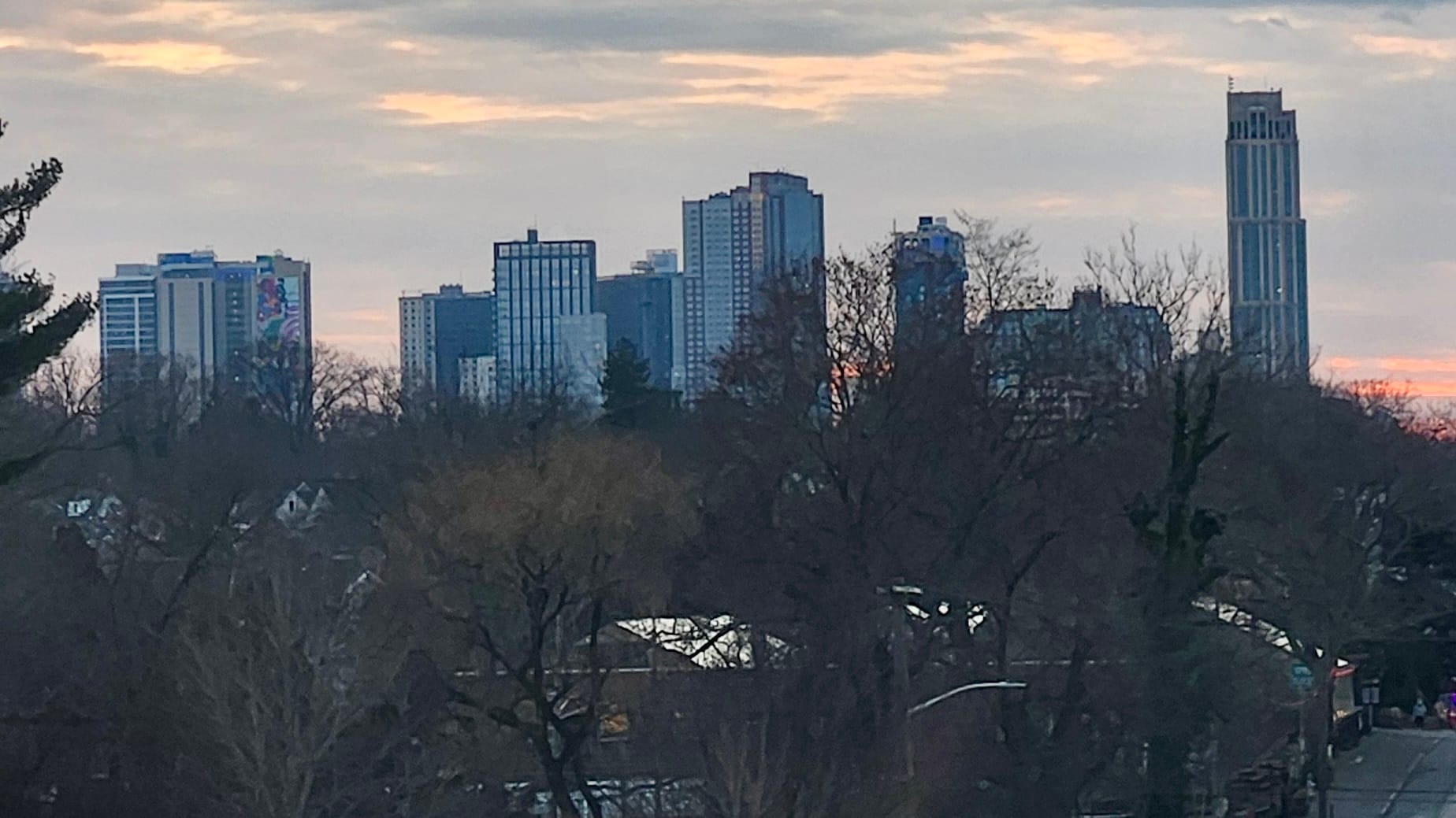 No cranes looking towards downtown from Route 1 in Larchmont (January 14, 2025)
