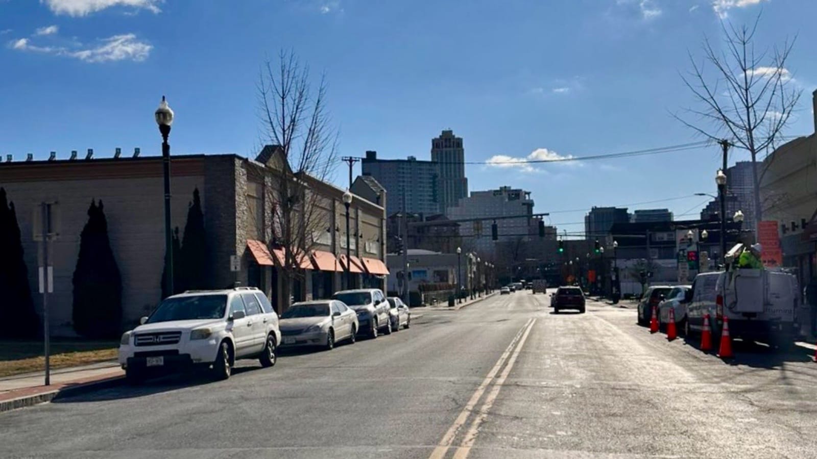 No cranes looking towards downtown from North Avenue and Winthrop Avenue near City Hall (January 14, 2025)