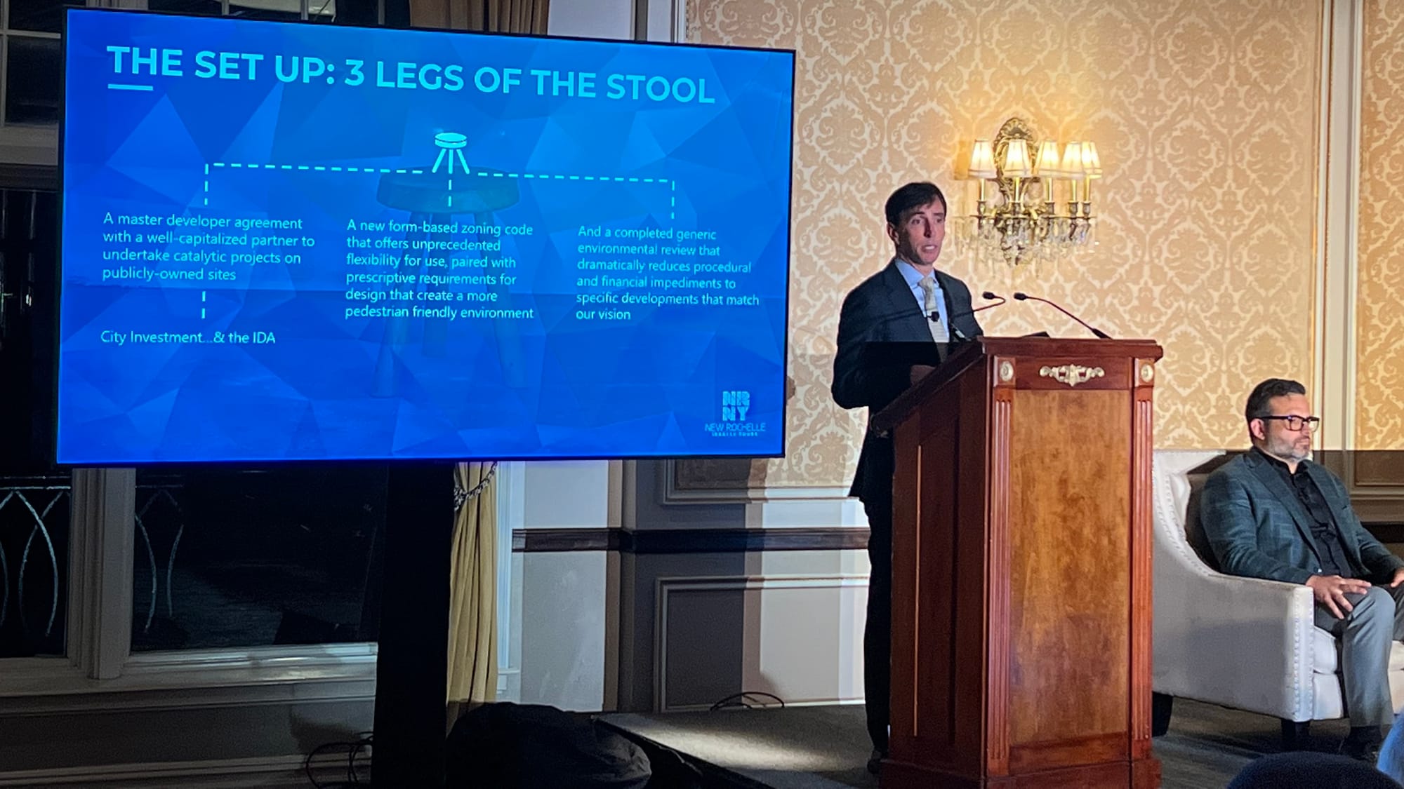 Noam Bramson explains the New Rochelle Model at a development conference in January 2023.