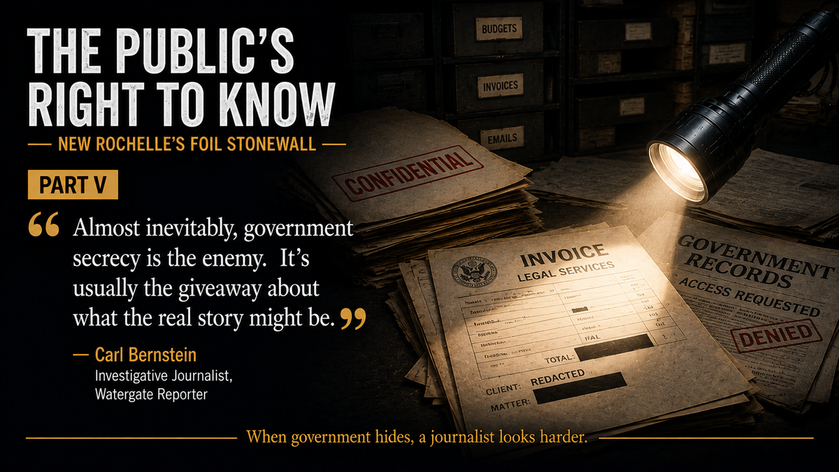 The Public’s Right to Know: New Rochelle’s FOIL Stonewall Part V