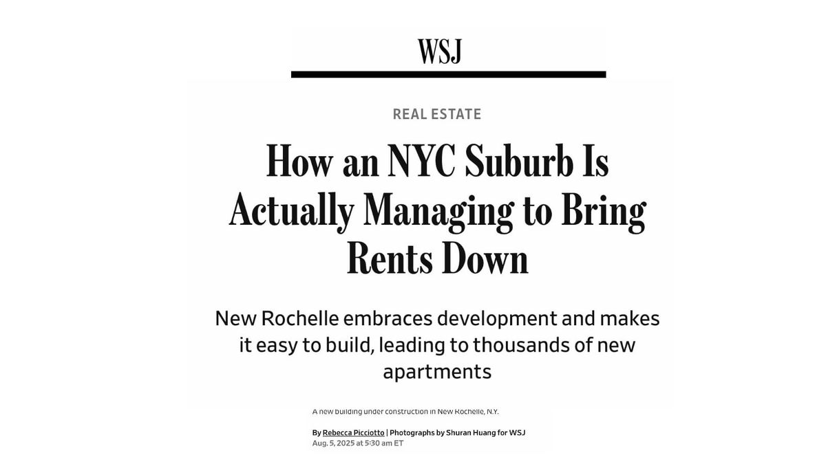 The Great Wall Street Journal Hoax of New Rochelle— Part I: How a Housing Miracle Was Built on Cherry-Picked Rent Data