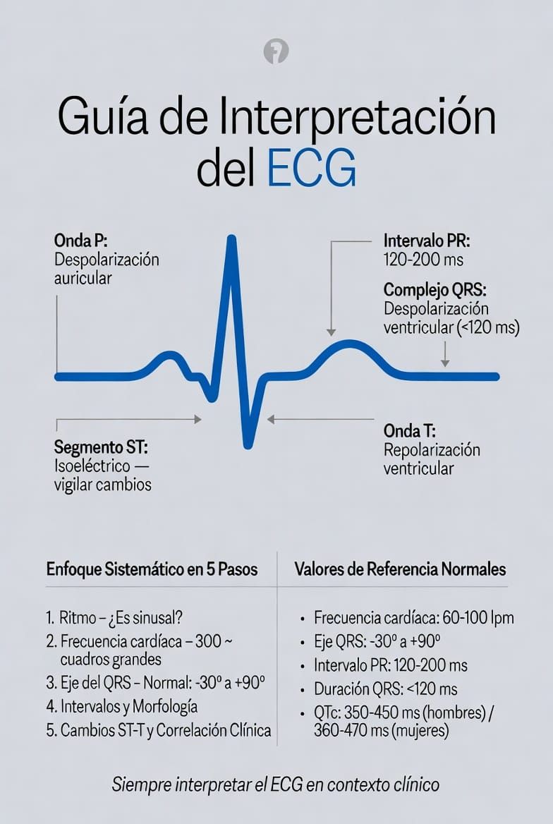 Guía Práctica de Electrocardiograma (ECG): Fundamentos y Interpretación Clínica