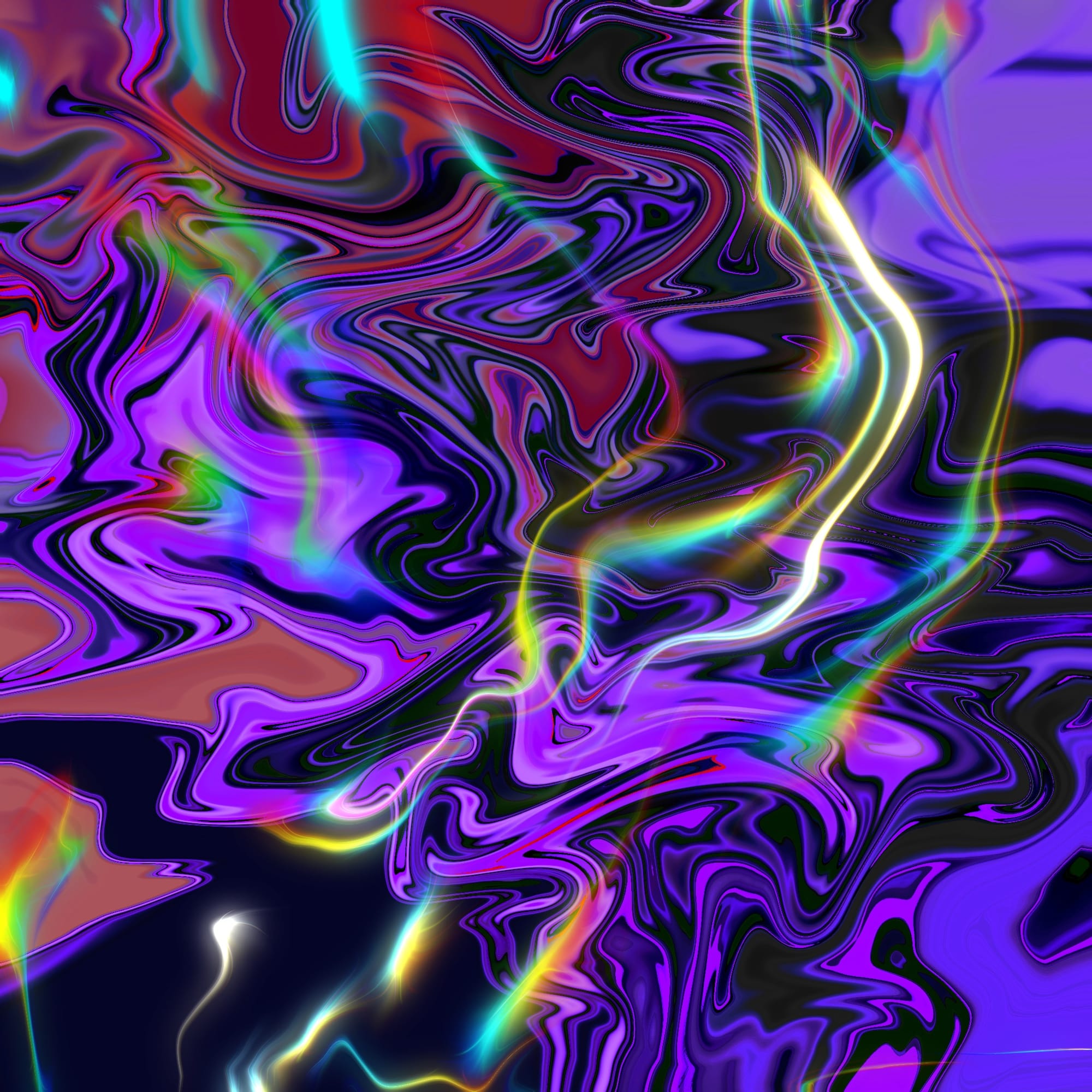 A cool toned piece that features a bright nearly translucent bubble floating across the canvas, shimmering in the light.