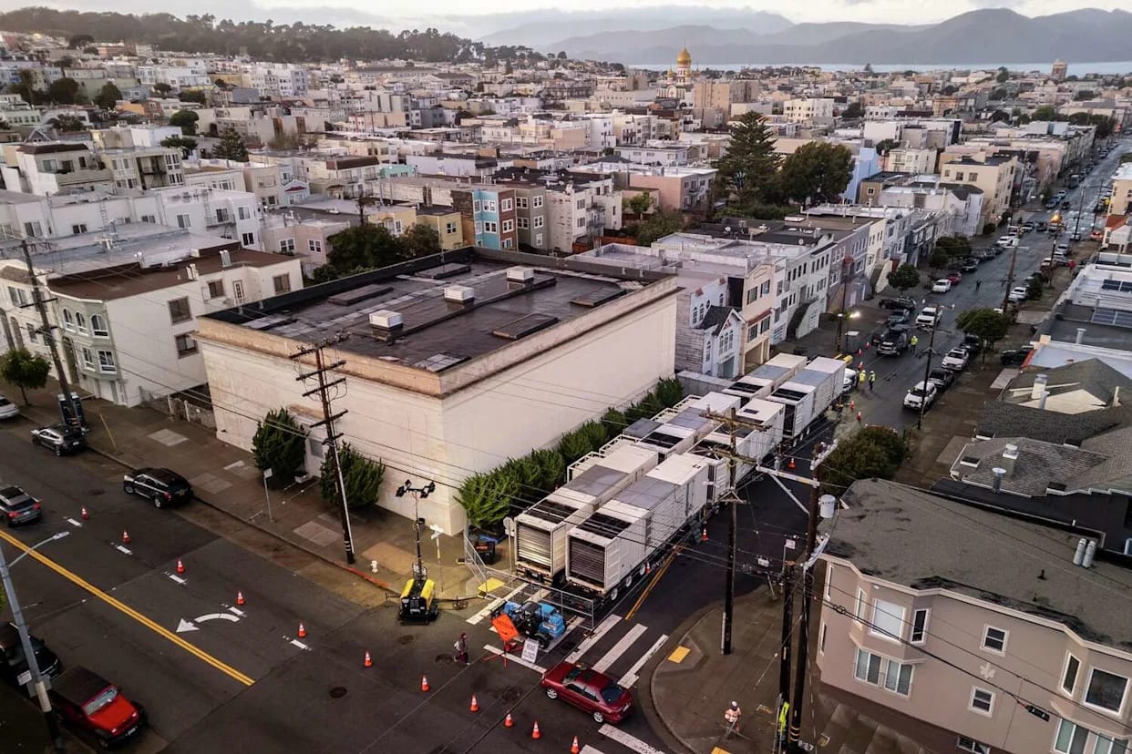 Picture of PG&E Emergency generators after SF outage on December 20 2025