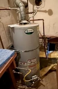 Old gas storage water heater