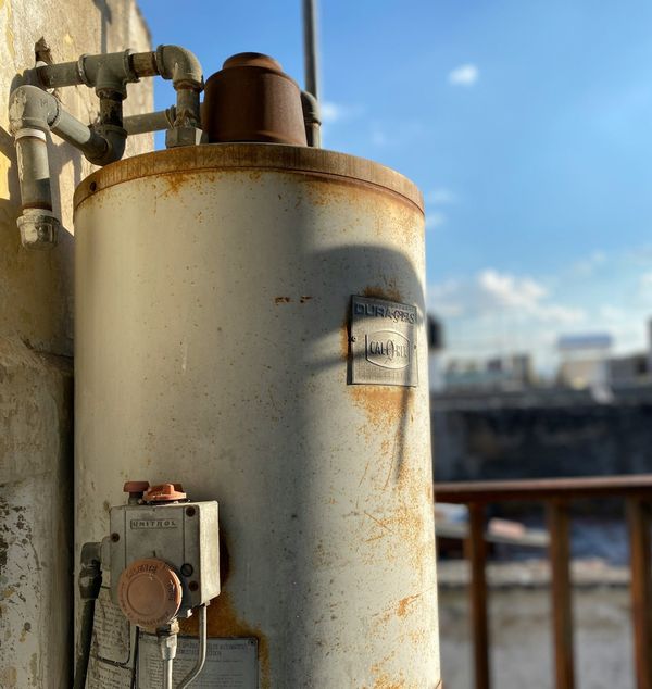 Old gas water heater