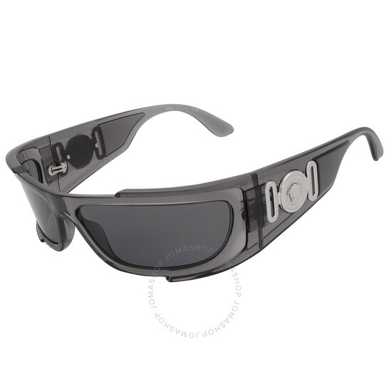 Versace Black and Silver Sunglasses with Wraparound Design Buy Versace VE4361 Black Silver/Grey | Afterpay | Zip Pay main image 4