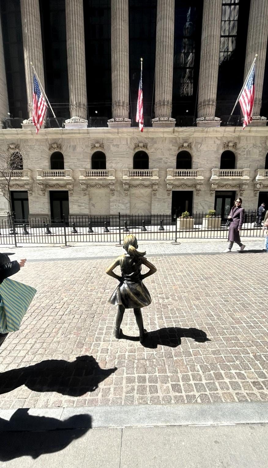 Bronzestatue "Fearless Girl" vor der New York Stock Exchange an der Wall Street – Hintergrundbild zum Artikel "Optionen einfach erklärt