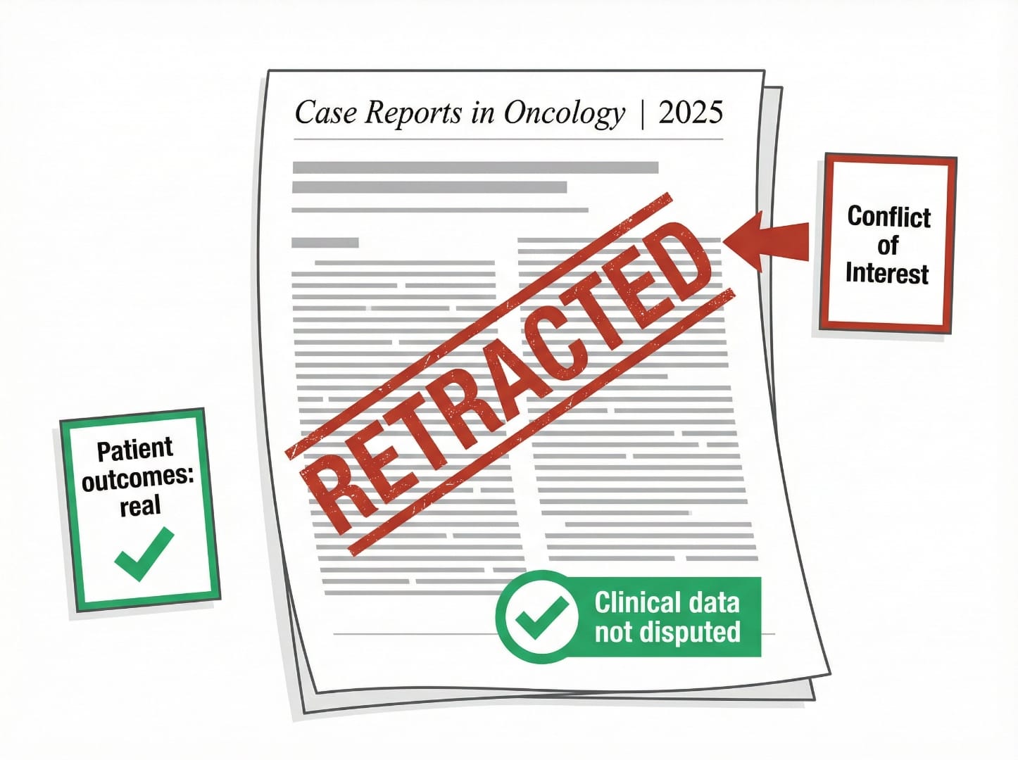 Case Reports in Oncology 2025 retraction — conflict of interest, but clinical data not disputed