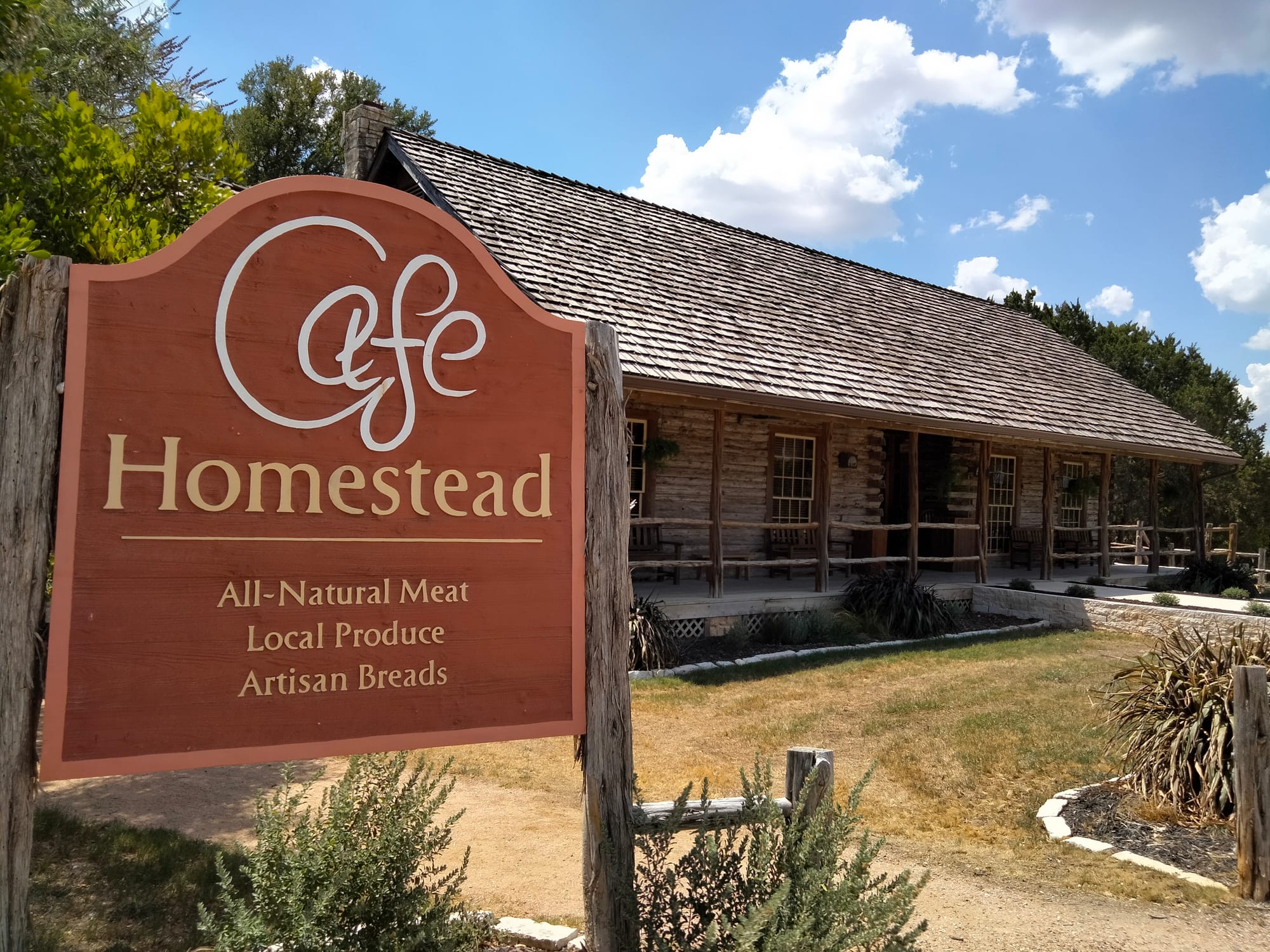The original Cafe Homestead in Waco, TX prior to the fire that burned it down