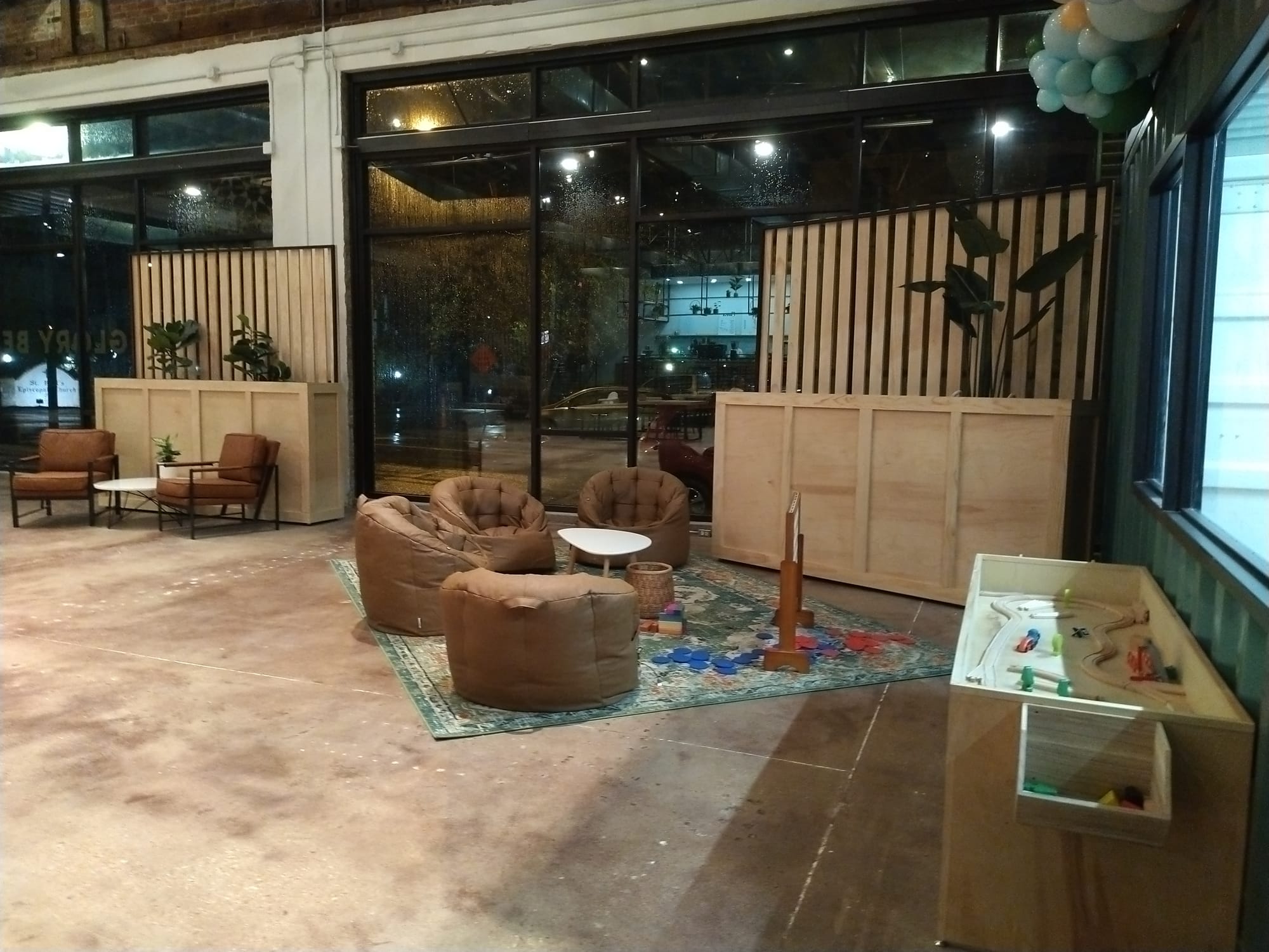 Big Joe massage lounge chairs inside Glory Bell Coffee – the largest coffee shop in Texas