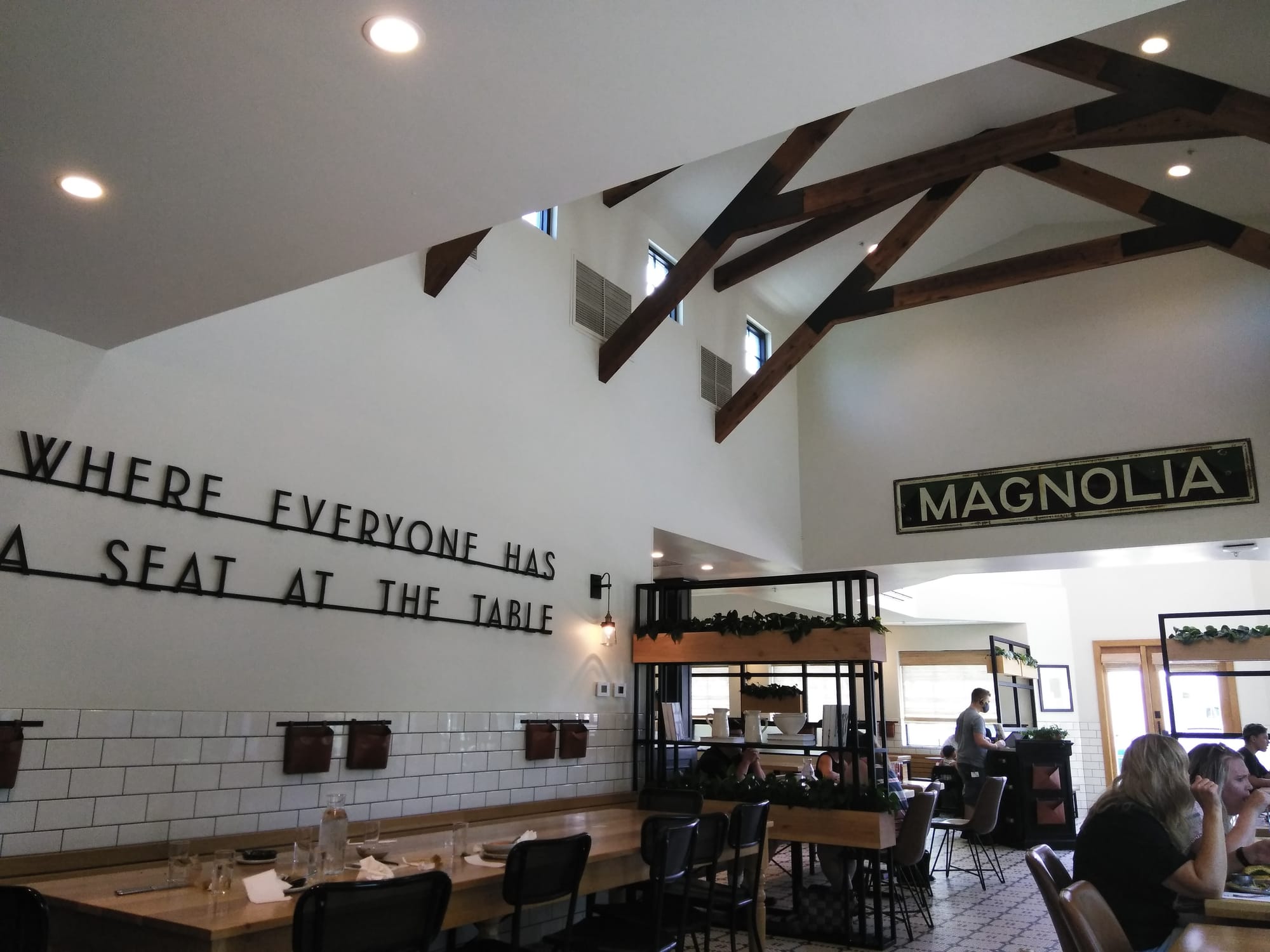 The inside of a local Waco restaurant, "Magnolia Table."