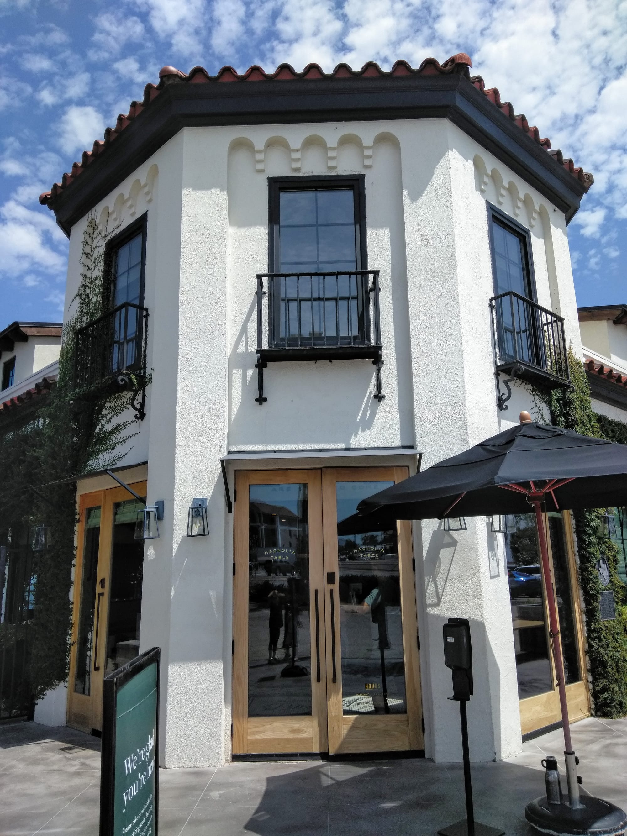 The front door to enter Magnolia Table, a local restaurant in Waco, TX